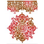 Stencil - Csipke közép és bordűr