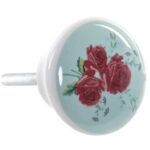 Kerámia bútorgomb, virág