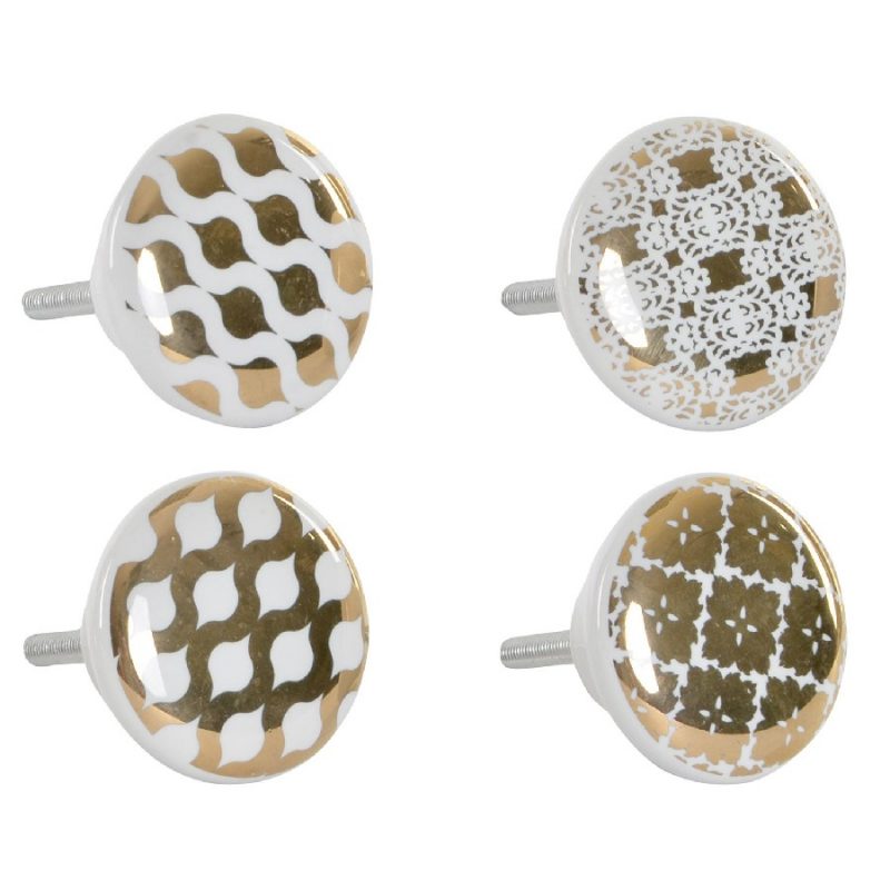 keramia-butorgomb-aranymintas-2 Kerámia bútorgomb, arany mintás - Image 2