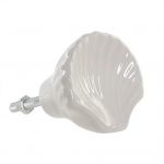 Kerámia bútorgomb, kagyló alakú