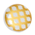 Kerámia bútorgomb, sárga arany mintás 1